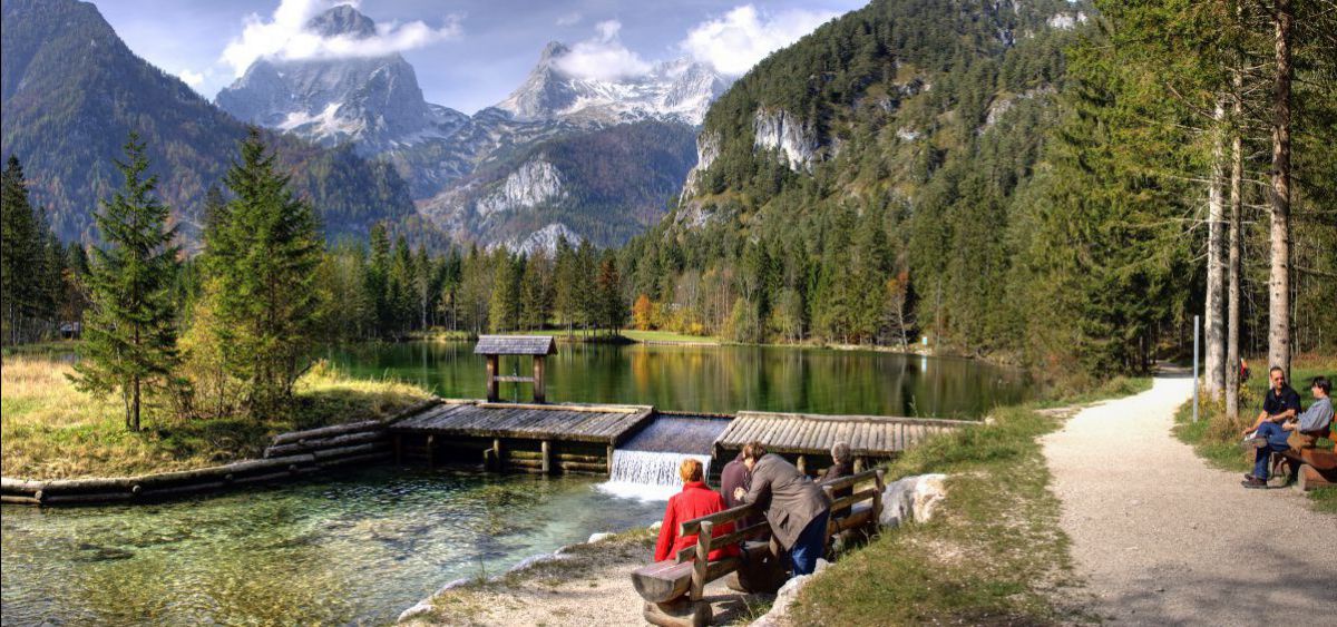 Schiederweiher mit Bergpanorama