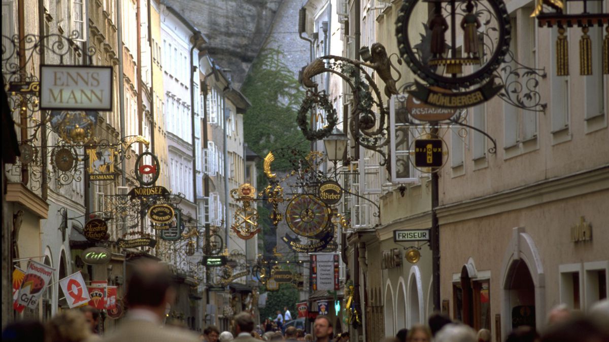 Getreidegasse in Salzburg.