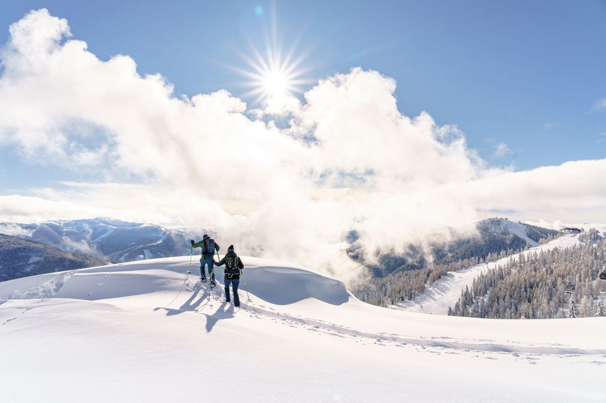 2 Tourengeher im Hochgebirge.