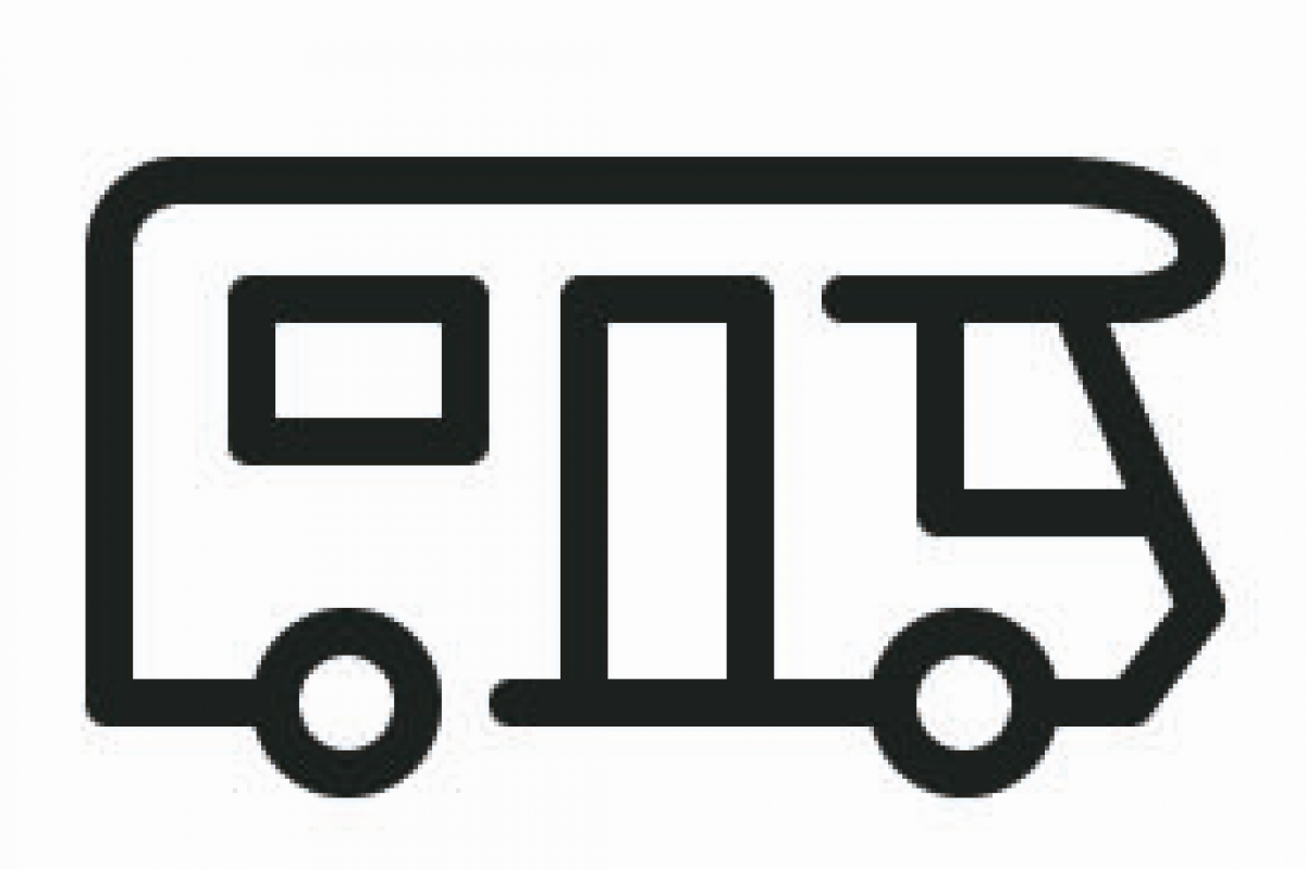 Einfache Illustration eines Wohnmobils im Piktogramm-Stil.