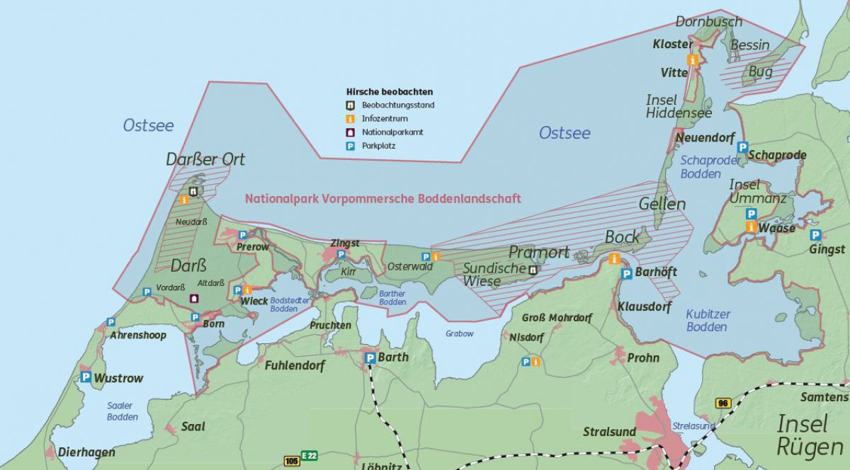 Auf der Karte sieht man, dass wir uns auf einer langgezogenen Halbinsel befinden. 