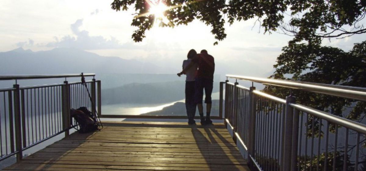Sternenbalkon mit Ausblick auf den See.